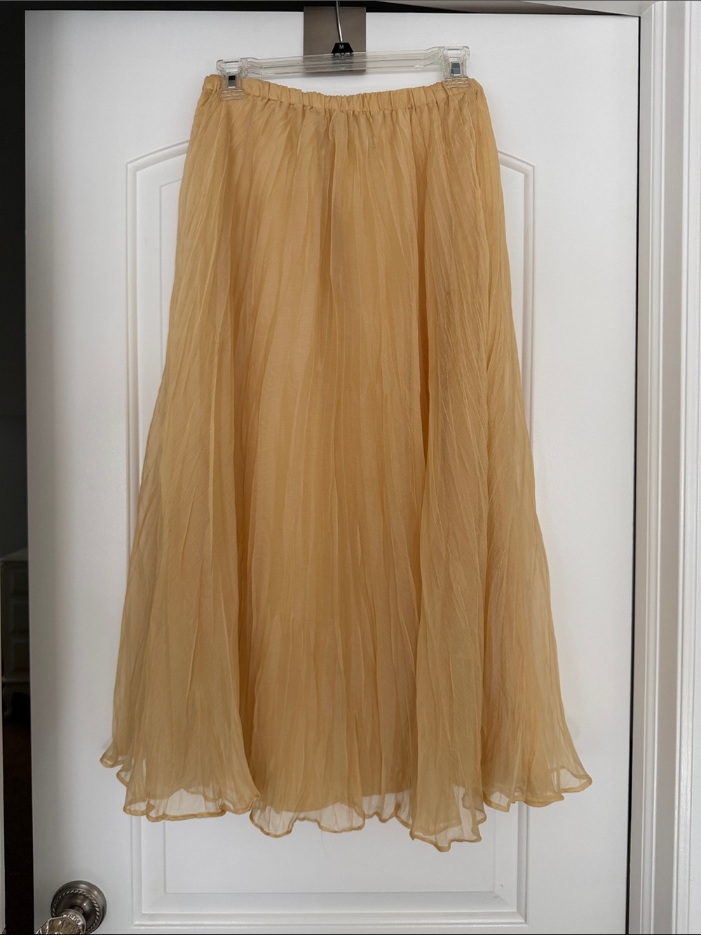 Flowy Womens Midi Skirt in butter yellow